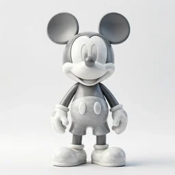 stylized shiny latex rubber leather statue full body made of marble of disney character mickey mouse, perfect symmetrical body, perfect symmetrical face, hyper realistic, hyper detailed, by johannen voss, by michelangelo, octane render, blender, 8 k, displayed in pure white studio room