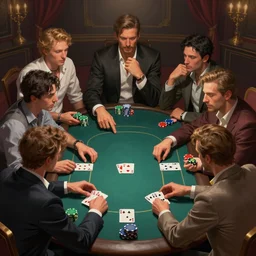 half dozen guys arguing over a game of poker. caotic fight intricate, elegant, highly detailed, digital painting, artstation, concept art, sharp focus, illustration, by justin gerard and artgerm, 8 k