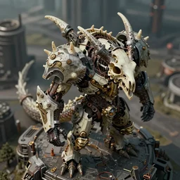 kobold bone dragonshield overseer, art by melvyn grant and richard bassford and den beauvais, trending on artstation, dark atmospheric lighting aerial view realism, tilt - shift, closeup, industrialpunk papier - colle