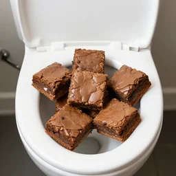 toilet filled with brownies