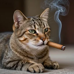 a cat smoking a cigar