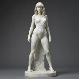 sculpture of taylor swift, full body, hyperrealistic style in carrara marble