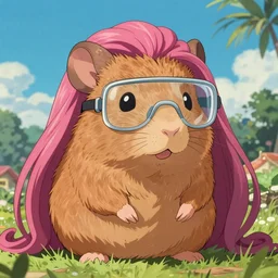 cute weird labrat, ariana grande as a rat wearing safety glasses, fantasy, surreal, anime, by independant artist, ghibli, disney, pixar, dreamworks, intricate, details, octane rendered, unreal engine