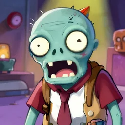colorful illustration of happy zombie, by zac retz and junji ito