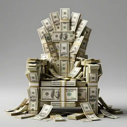 a throne made of money, octane render, highly detailed, unreal engine 5, 4 k