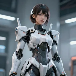 the portrait of a mecha girl, futuristic, modern, cinematic atmosphere, artstation, deviantart, high detail, high definiton, ultra realistic, photo realistic, 4 k, uhd,