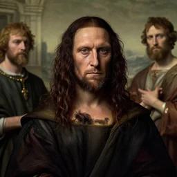 portrait of neanderthal, art direction by davinci, raphael, michaelangelo, from the new scifi movie, 4 k