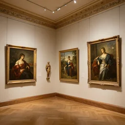 luxurious gallery full of oil paintings