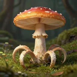 mushroom with eight legs fantasy 4 k