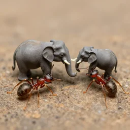 macro photo of ants herding their tiny elephants