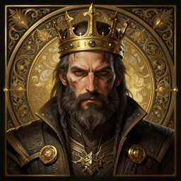 symmetry!! portrait of crowned! borderlands 3 ( male ) psycho, ( beard ) ( scars ) ( wounds ) ( piercings ), intricate, elegant, highly detailed, digital painting, artstation, concept art, smooth, sharp focus, illustration, art by artgerm and greg rutkowski and alphonse mucha, 8 k