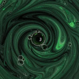 beautiful liquid marble texture with big oil bubbles and twirls. harmonic black and green tones coloured abstraction. ultradetailed realistic art