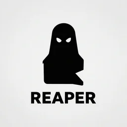 logo of a minimalistic reaper by marc davis, charles angrand,