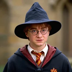 Ron Weasley from harry potter wearing a preuvian hat