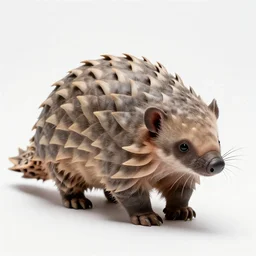 adorable pangolin, high detail photograph, full body, isolated on a pure white background, centered, entire subject in frame, sharp focus, soft studio lighting