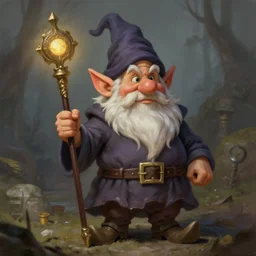 old gnome wizard, by justin gerard and greg rutkowski, digital art, realistic painting, fantasy, dnd, character design, trending on artstation