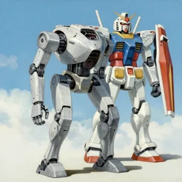 a detailed painting of boston dynamics atlas robot by Hayao Miyazaki, Gundam style