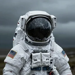 portrait of an astronaut character in the style of Death Stranding by Yoji Shinkawa and Ashley Wood