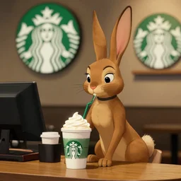 jessica rabbit ordering coffee at starbucks