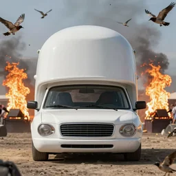 realistic cinematic views of a orwellian coachella with fires in the background and dead birds falling from the sky in front of the main stage worshipping a large statue of kim kardashian, hyper detailed, terror glows, hyper realistic, digital painting, 8 k, 3 5 mm film grain, octane render