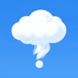 clean cel shaded vector art, smoke shaped clouds, blue sky, shutterstock