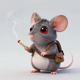 adventurer mouse smoking a joint with the cat, cat has big red eyes, tired look. complementary colors, gouache, indie concept art, bloom, chiaroscuro, backlighting, intricate details.