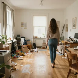 bringing home a girl after a date into your messy apartment where she sees your half - deflated blow - up girl doll at the foot of your bed, by mort drucker