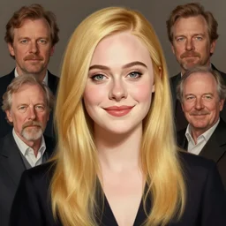 photo of elle fanning with simple smile paint detailed digital artstation, portrait hd 4 k, y greg rutkowski and gaston bussiere and craig mullins and j. c. leyendecker, hd