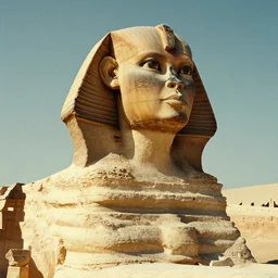 high definition 3 d render of kelsey grammer's face and big forehead head on a sphinx body, egyptology, ancient aliens, grainy cinestill film landscape photo, blender, monument, 8 k