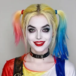 without makeup, portrait of harley quinn