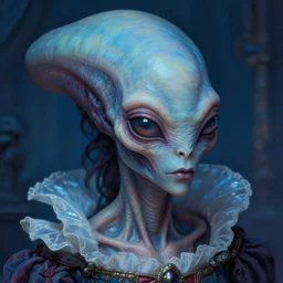 hyperrealistic close-up pastel rococo alien! highly detailed concept art eric zener elson peter cinematic hard blue lighting high angle hd 8k sharp shallow depth of field, inspired by David Paul Cronenberg and Zdzisław Beksiński