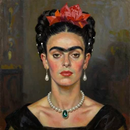 classy elegant close up portrait of intricate jeanne moreau and frida khalo caracter, elegant, full chest portrait, sharp focus, highly detailed, oil on canvas, trending on artstation