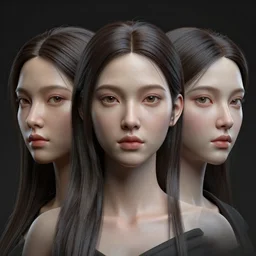 3 d face portrait of a goddess by alena aenami, dain yoon, octane render