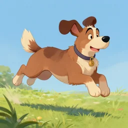 A dog jumping , artwork by Aaron Blaise, disney, art station