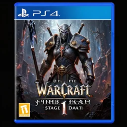box art for a playstation 4 game called warcraft : sylvanas's revenge of darkness and death : stage 1, detailed, perfect design, photorealistic, high quality, game of the year, readable font