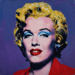 painting from andy warhol expressing fear, sadness, pain, anxiety, hopeless, blue, purple, red