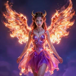 young vampire princess with burning wings 4 k high definition colorful dramatic lighting artstation trending path traced contrast light and dark cinematic breathtaking saturated by noriyoshi ohrai, patrick woodroffe, and hans zatzka