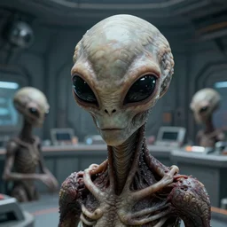 dead bodies of aliens brainsuckers inside the control room of ufo, perfect face, fine details, studio lighting, subtle shadows, art by katsuya terada, photorealism, hyper realism, octane render, hyper detailed, canon eos r 3, f / 1. 4, iso 2 0 0, 1 / 1 6 0 s, medium shot, 8 k, raw, unedited, in - frame,