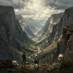 valley of the death , raphael lacoste, eddie mendoza, alex ross, concept art, matte painting, highly detailed, rule of thirds, dynamic lighting, cinematic, detailed, denoised, centerd