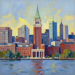 city of boston, painted by miro, digital painting, 4 k