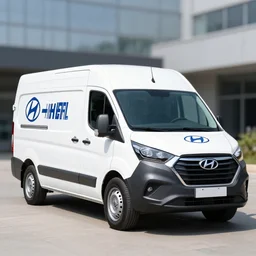 A delivery van designed and produced by Hyundai, promotional photo