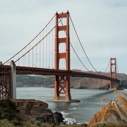 a destroyed and deserted golden gate bridge