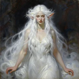 divine goddess lilith, white hair, high fantasy, by john berkey, by peter mohrbacher, oil painting, realism