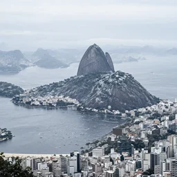 rio de janeiro pao de acucar's view, city snowing with a lot of snow, medium shot, photography award photo, 4 k