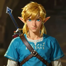 a portrait of link from zelda in the style of wayne barlowe, gustav moreau, goward, bussiere, roberto ferri, santiago caruso, luis ricardo falero, austin osman spare