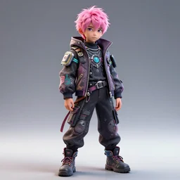 full body character, pink hair 8 0 yo male, cyberpunk intricate streetwear, dystopian, trending on artstation, beautiful, intricate complexity, digital painting, anime, disney, pixar, 8 k, hd, dof, kodak film, volumetric lighting, subsurface scattering, photorealistic, octane render, extreme details