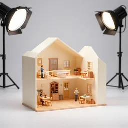 photo still of miniatures in a dollhouse, 8 k, studio lighting bright ambient lighting key light, 8 5 mm f 1. 8