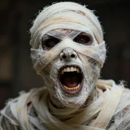 screaming mummy close - up