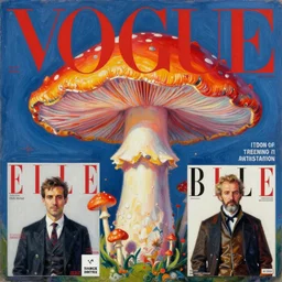 magic mushroom, vogue magazine, elle magazine, instagram fashion, ilya kuvshinov, john singer sargent, trending on artstation, oil painting, psychedelic, intricate