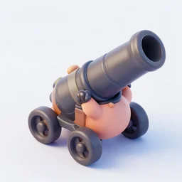 isometric chubby 3 d cannon, with detailed, clean, cartoon, octane render, unreal engine, artgerm, artstation